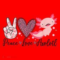 Peace Love Axolotl Heart Leopard Gift Nager Santa Hat thumb 1