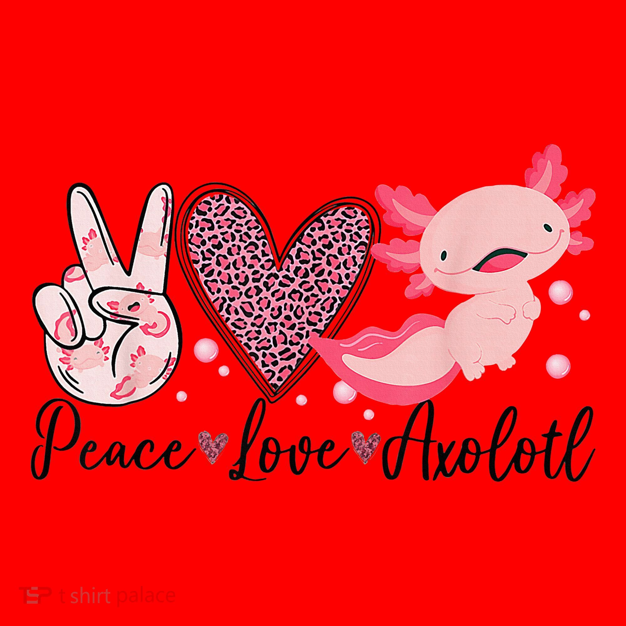 Peace Love Axolotl Heart Leopard Gift Nager Santa Hat
