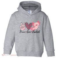 Peace Love Axolotl Heart Leopard Gift Nager Toddler Hoodie thumb 0