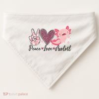 Peace Love Axolotl Heart Leopard Gift Nager USA-Made Doggie Bandana thumb 0