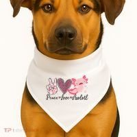 Peace Love Axolotl Heart Leopard Gift Nager USA-Made Doggie Bandana thumb 1