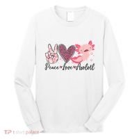 Peace Love Axolotl Heart Leopard Gift Nager Long Sleeve Shirt thumb 0
