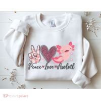 Peace Love Axolotl Heart Leopard Gift Nager Sweatshirt thumb 2