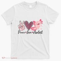 Peace Love Axolotl Heart Leopard Gift Nager T-Shirt thumb 0