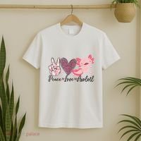 Peace Love Axolotl Heart Leopard Gift Nager T-Shirt thumb 2