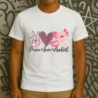 Peace Love Axolotl Heart Leopard Gift Nager T-Shirt thumb 3