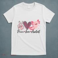 Peace Love Axolotl Heart Leopard Gift Nager T-Shirt thumb 5