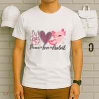 Peace Love Axolotl Heart Leopard Gift Nager T-Shirt thumb 6