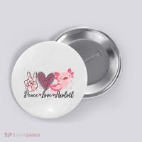 Peace Love Axolotl Heart Leopard Gift Nager Button thumb 0