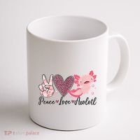 Peace Love Axolotl Heart Leopard Gift Nager Coffee Mug thumb 1