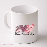 Peace Love Axolotl Heart Leopard Gift Nager Coffee Mug thumb 0