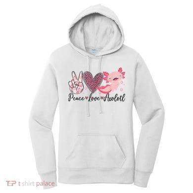 Peace Love Axolotl Heart Leopard Gift Nager Women's Hoodie