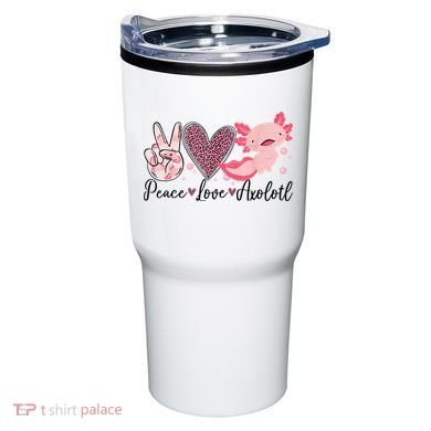 Peace Love Axolotl Heart Leopard Gift Nager Tumbler