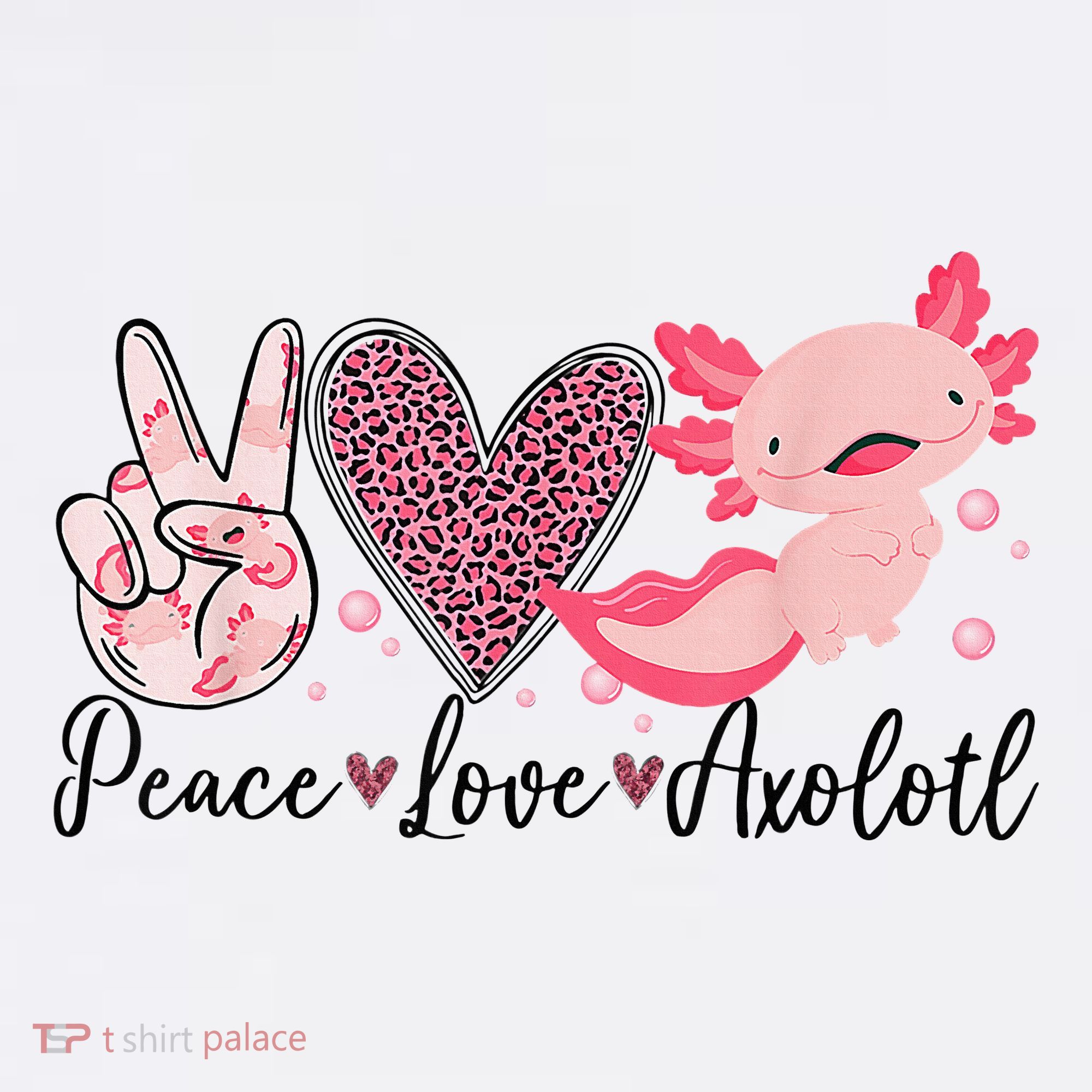 Peace Love Axolotl Heart Leopard Gift Nager Mousepad