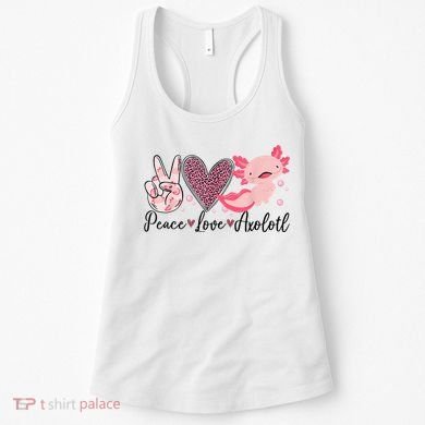 Peace Love Axolotl Heart Leopard Gift Nager Women's Tank Top