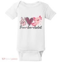 Peace Love Axolotl Heart Leopard Gift Nager Baby Bodysuit thumb 0