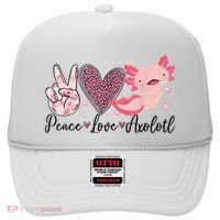 Peace Love Axolotl Heart Leopard Gift Nager Hat thumb 0
