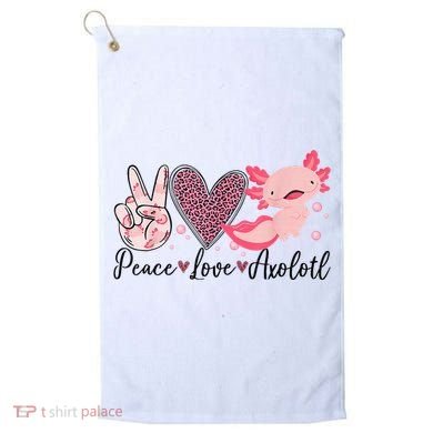 Peace Love Axolotl Heart Leopard Gift Nager Golf Towel