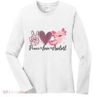 Peace Love Axolotl Heart Leopard Gift Nager Women's Long Sleeve Shirt thumb 0