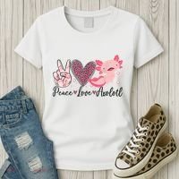 Peace Love Axolotl Heart Leopard Gift Nager Women's T-Shirt thumb 3