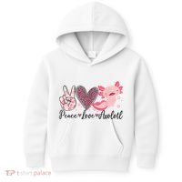 Peace Love Axolotl Heart Leopard Gift Nager Kids Hoodie thumb 0