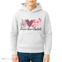 Peace Love Axolotl Heart Leopard Gift Nager Kids Hoodie thumb 4