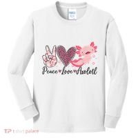 Peace Love Axolotl Heart Leopard Gift Nager Kids Long Sleeve Shirt thumb 0
