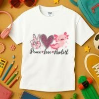 Peace Love Axolotl Heart Leopard Gift Nager Kids T-Shirt thumb 3