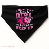 Play Like A Girl Basketball USA-Made Doggie Bandana thumb 0