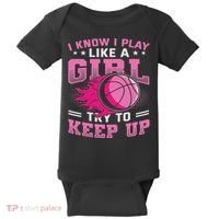 Play Like A Girl Basketball Baby Bodysuit thumb 0