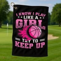 Play Like A Girl Basketball Golf Towel thumb 1