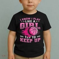 Play Like A Girl Basketball Toddler T-Shirt thumb 2