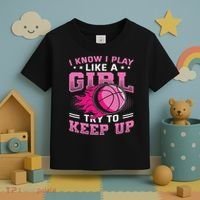 Play Like A Girl Basketball Toddler T-Shirt thumb 3
