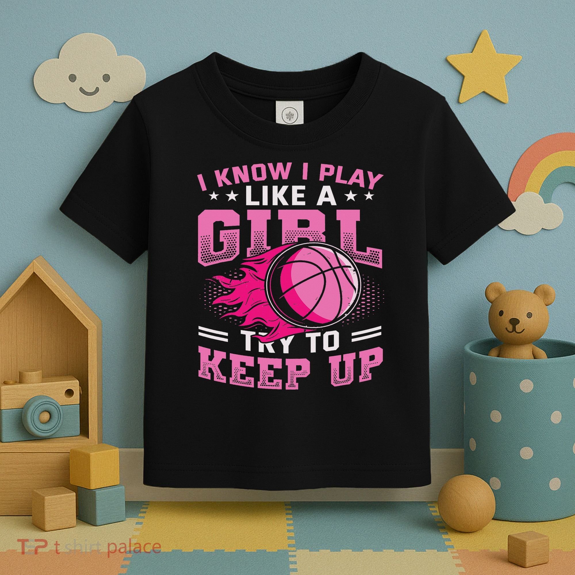 Play Like A Girl Basketball Toddler T-Shirt