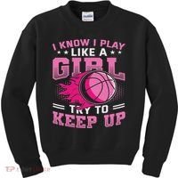 Play Like A Girl Basketball Kids Sweatshirt thumb 0