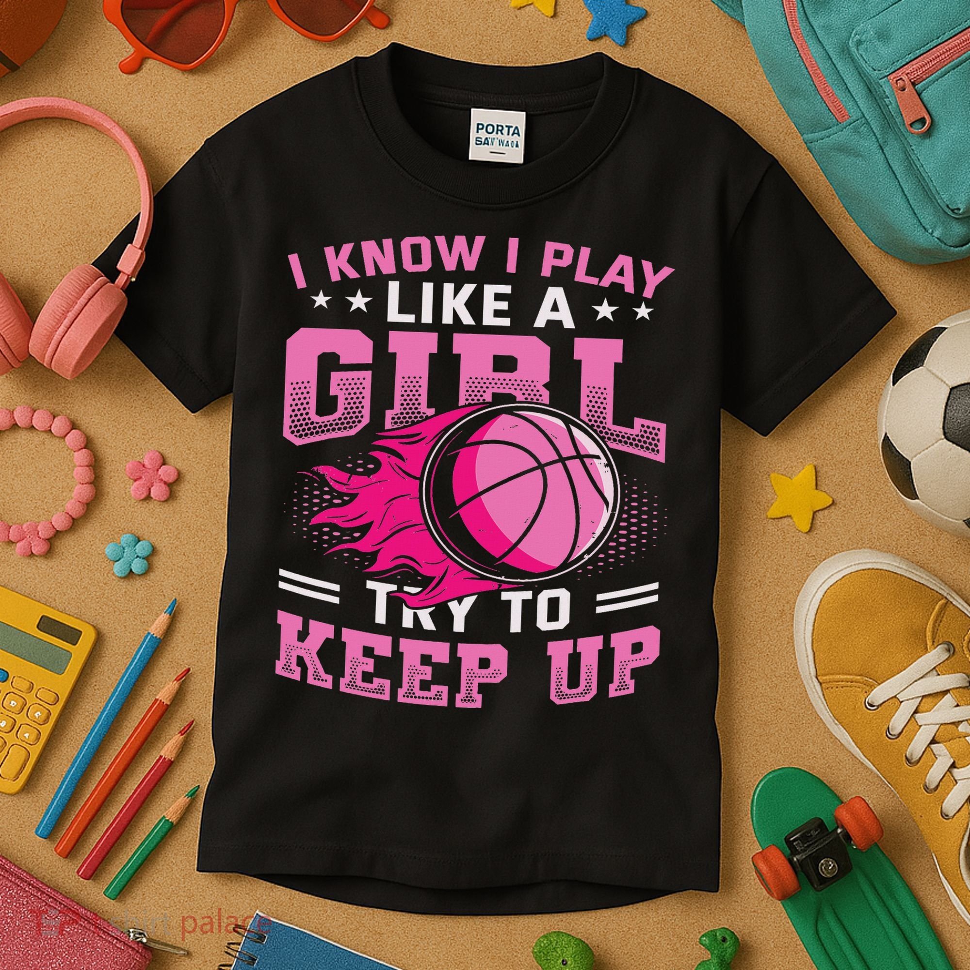 Play Like A Girl Basketball Kids T-Shirt