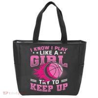 Play Like A Girl Basketball Tote Bag thumb 0