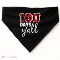 Plaid 100 Days Y'all Funny 100th Day Of School USA-Made Doggie Bandana thumb 0