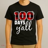 Plaid 100 Days Y'all Funny 100th Day Of School T-Shirt thumb 3