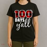 Plaid 100 Days Y'all Funny 100th Day Of School T-Shirt thumb 4