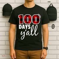 Plaid 100 Days Y'all Funny 100th Day Of School T-Shirt thumb 6