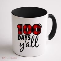 Plaid 100 Days Y'all Funny 100th Day Of School Coffee Mug thumb 1
