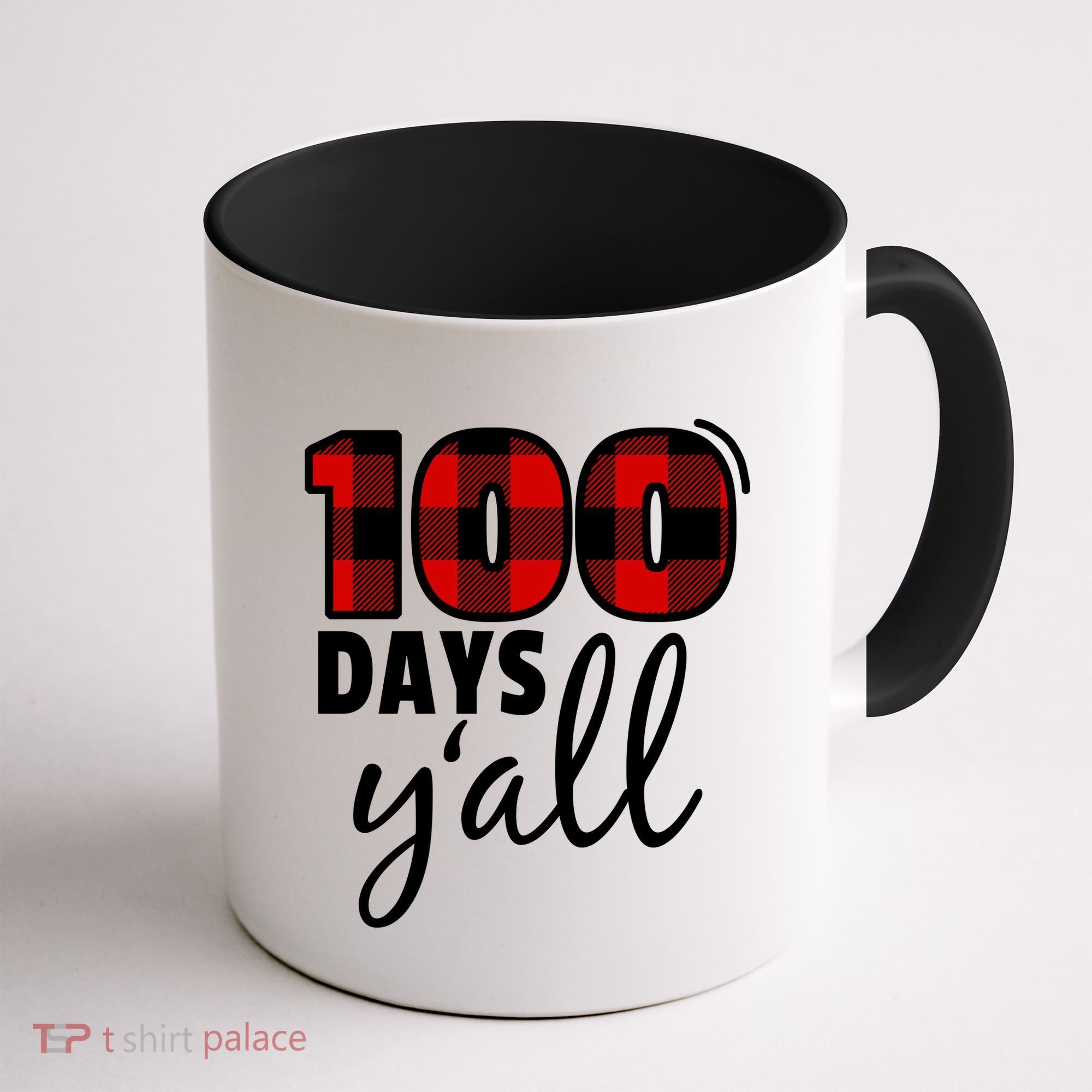 Plaid 100 Days Y'all Funny 100th Day Of School Coffee Mug