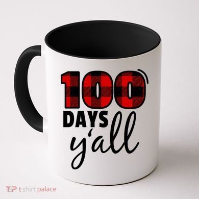 Plaid 100 Days Y'all Funny 100th Day Of School Coffee Mug