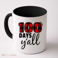 Plaid 100 Days Y'all Funny 100th Day Of School Coffee Mug thumb 0
