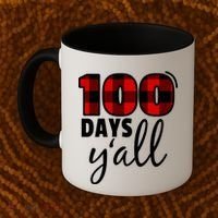 Plaid 100 Days Y'all Funny 100th Day Of School Coffee Mug thumb 2