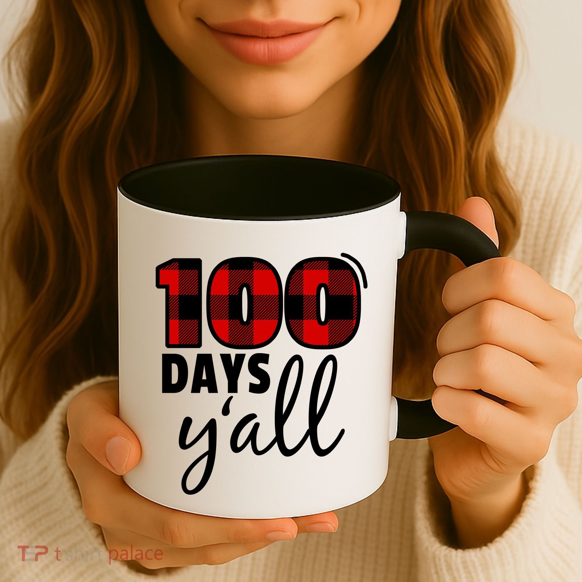 Plaid 100 Days Y'all Funny 100th Day Of School Coffee Mug