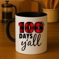 Plaid 100 Days Y'all Funny 100th Day Of School Coffee Mug thumb 4