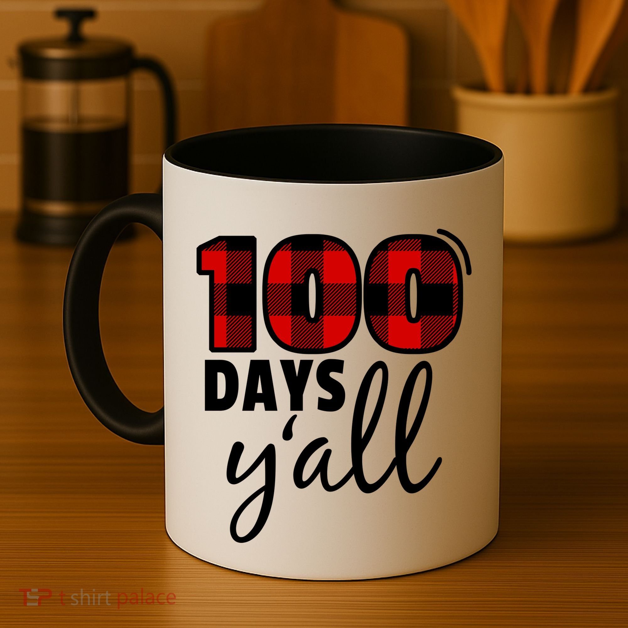 Plaid 100 Days Y'all Funny 100th Day Of School Coffee Mug