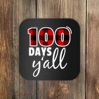 Plaid 100 Days Y'all Funny 100th Day Of School Coaster thumb 0